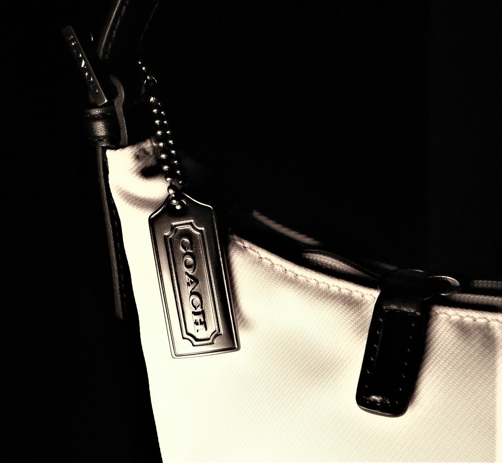 COACH Bag / purse .Genuine 7428 White Twill and Black. | eBay