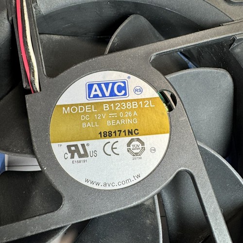 AVC B1238B12L DC 12V 0.26A 3-wire 120X120X38mm Server Cooling Fan Ball Bearing - Picture 3 of 12