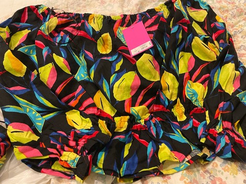 Tabitha Brown x Target Lemon Print Bardot Off Shoulder Top Size small S Crop - Picture 3 of 4