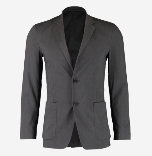 New Theory Men's Simons Light Night Grey Crunch Linen Blend Blazer Size 42