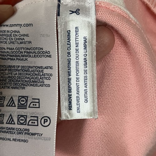 EUC Tommy Hilfiger 100% Pima Cotton Argyle V- Neck Sweater Size XL Pink & Gray - Picture 9 of 10