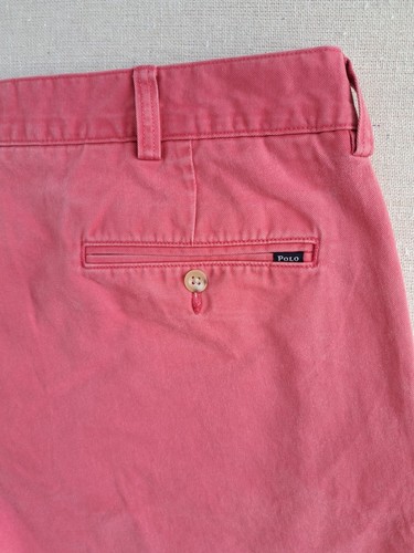 Polo Ralph Lauren Shorts Mens 36 Salmon Pink Cotton Chino Preppy Golf W36" - Picture 8 of 8
