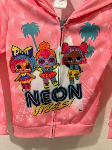 LOL surprise neon vibes girls zip up sweater size 7 - Picture 2 of 9