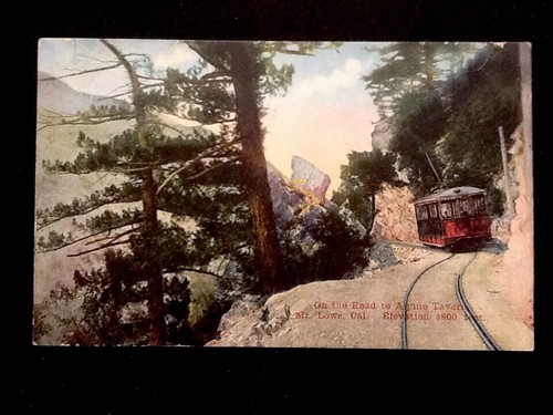 c1910 Trolley On Road To Alpine Tavern, Mt. Lowe, California Vintage Postcard - Picture 1 of 2