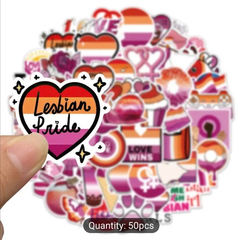 10 PCS Lesbian Pride Flag Stickers BRAND NEW - Picture 3 of 8