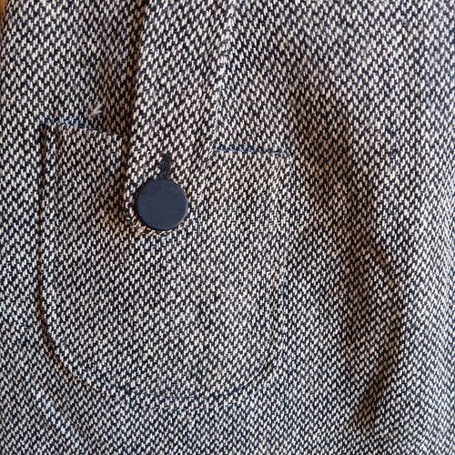 Vintage Women's Skirt 26W 1960's Wool Mod Tweed Pocketed Steel Zip Mini - Picture 2 of 5