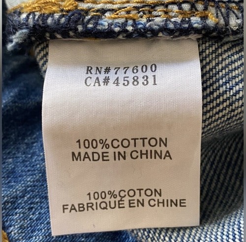 Sandrine Rose x Free People Jeans Distressed Straight Leg Button Fly Blue NWT - Picture 7 of 10