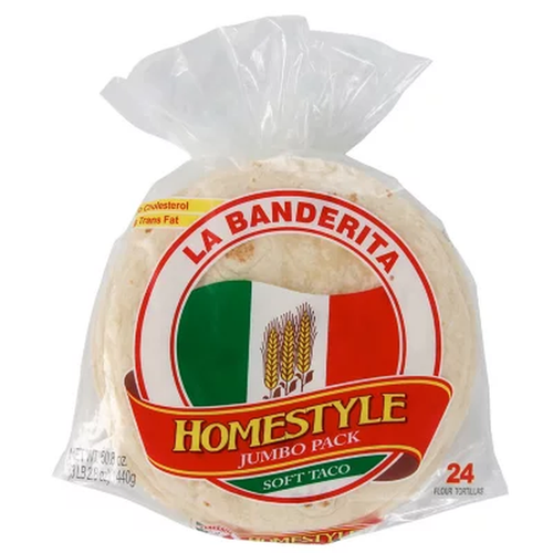 La Banderita Homestyle Soft Taco Flour Tortillas - 24 Count Pack