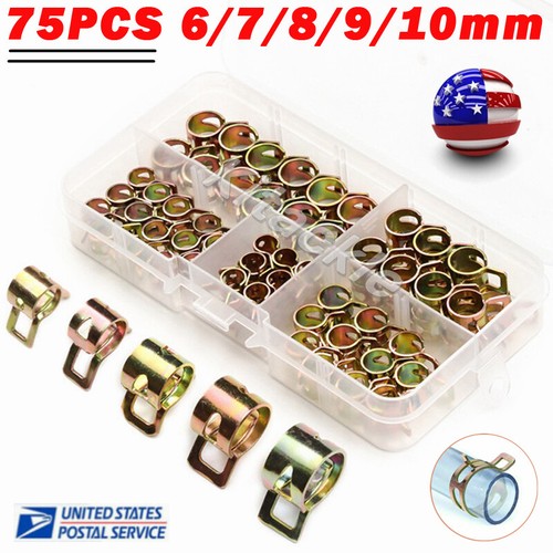 165/50pcs Spring Hose Clamps/Plier Set Fuel Line Water Pipe Tube Clips Fasteners - Picture 20 of 37
