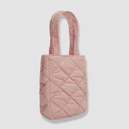 $42 Bari Lynn Girls Pink Quilted Puffy Patch DIY Tote Top Handles Purse Bag - Picture 2 of 5