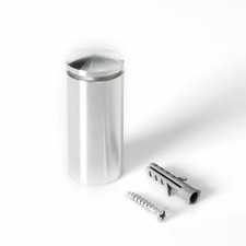 Sign Standoff 1" Diameter x 2" Barrel Length Silver Anodized Aluminum Eco Series