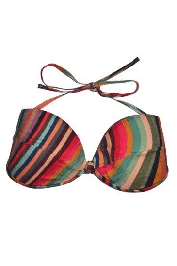 Paul Smith Womens Swirl Stripe Bandeau Twist Bikini Top “L