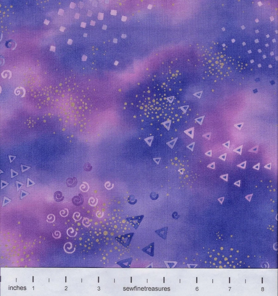 Laurel Burch Basics Brillo PÚRPURA con Tela Metálica Rosa Por FQ - 1/4 YD Foto 3 de 4