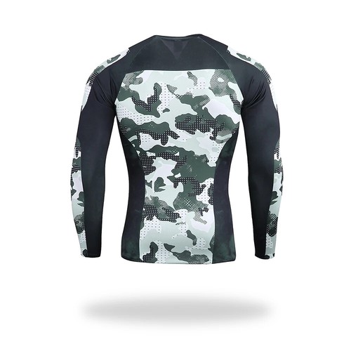 Men's Long Sleeve Sun Protection Rash Guard Skins Shirt Swim Fitness Sports Tops - Picture 3 of 27