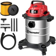 Vacmaster 5 Gal 4 Peak HP Wet Dry Shop Vacuum Cleaner Stainless Steel Tank VAC