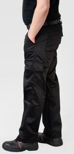 Mens Black Cargo Combat Work Trousers Work Pants Size 30 to 42 By Ranger - Picture 4 of 6