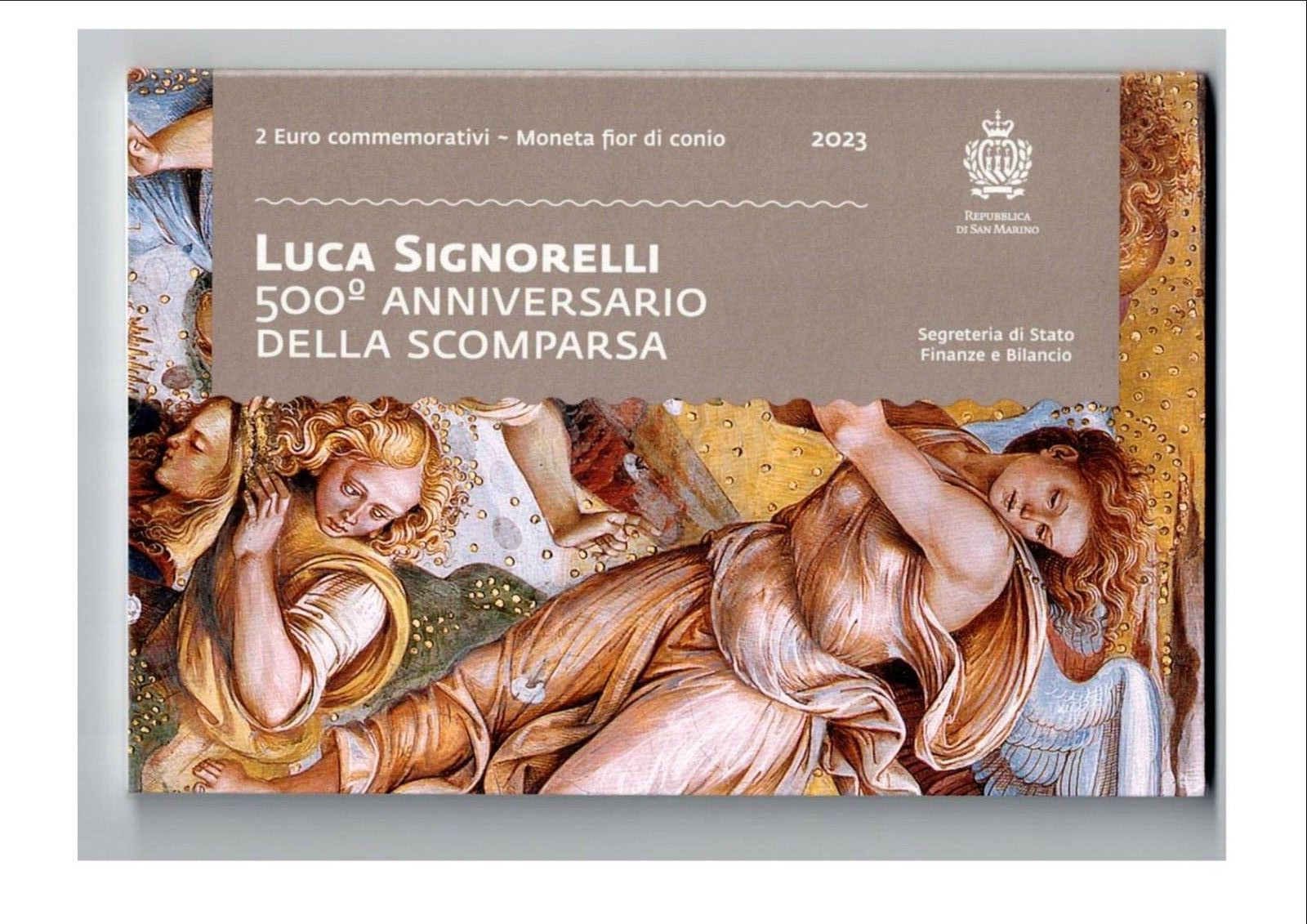 COFFRET BU 2 euro commémorative SAINT MARIN 2023 Luca SIGNORELLI