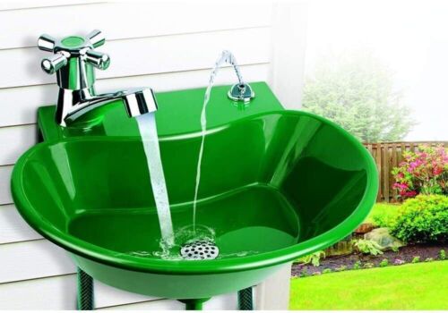 Grifo de agua 2 en 1 fuente potable patio jardín fregadero exterior NUEVO - Imagen 7 de 7
