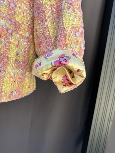 NEW NWT Linea by Louis Dell’Olio Pink And Yellow Tweed Blazer Jacket QVC Size 1X - Picture 16 of 17