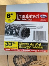 Master Flow F6IFD6X300 6"x25' Insulated Flexible Duct with R6 Silver Jacket