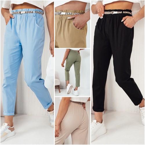 Ladies Trousers Loose Cigarette Pants Elegant Cotton High Waist Ladies DSTREET - Picture 1 of 19