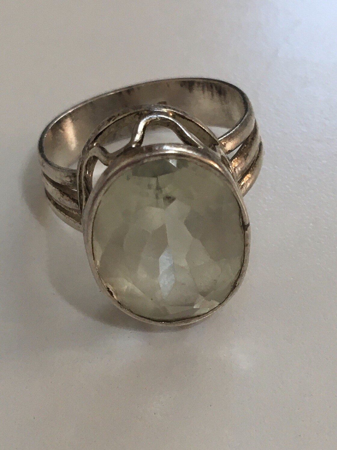 Vintage 925 Solid Sterling Silver Large Aquamarin… - image 2