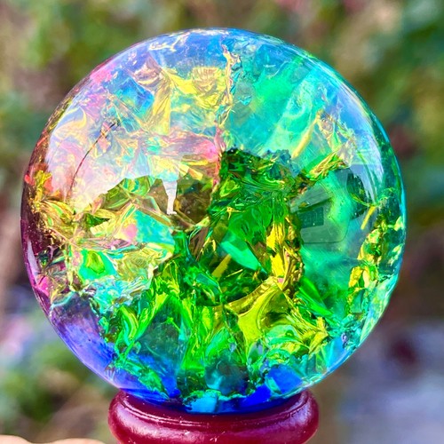 Sfera di quarzo arcobaleno titanio naturale 157G sfera di cristallo guarigione - Foto 15 di 24