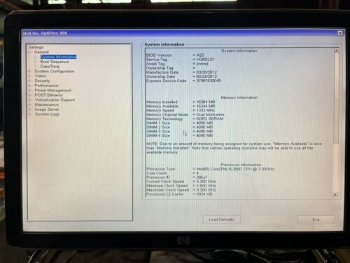 DELL OPTIPLEX 990 DT MOTHERBOARD COMBO INTEL i5-2500 | 16GB DDR3 | RADEON HD5450 - Picture 2 of 22