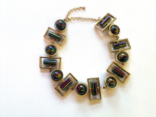 Collana Girocollo Minimal Geometrica Gioiello Collier Perle Minimalist Design - Picture 6 of 24