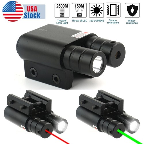 Green/Red Laser Dot Sight Tactical LED Gun Flashlight 20mm Picatinny Rail Mount - Picture 1 of 17