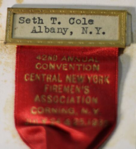 Vintage 1935 Firemen's Association Medal - Central New York, Corning - Picture 2 of 5