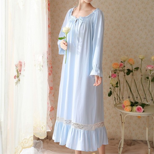 Women's Cotton Nightgown Short Sleeve Soft Ruffle Pajama Sleep Dress - Picture 10 of 56
