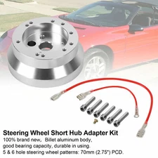 5&6 Hole Steering Wheel Polished Short Hub Adapter Kit NEW For Ididit GM Chevy F