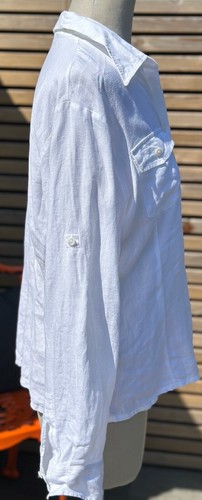 Weißes Hemd aus reinem irischem Leinen mit Etikett UK 16 von M&S neu mit Etikett - Bild 5 von 9