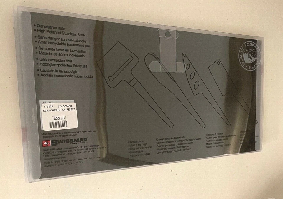 Swissmar Juego de 4 Cuchillos/Esparcidores/Cuchillas de Queso Delgados Pulidos de Acero Inoxidable Nuevo Foto 2 de 3