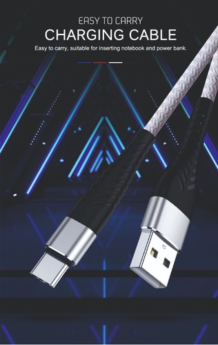 USB Type C Câble Rapide Charge Chargement Résistant Souple Samsung S20 S21 Merm - Zdjęcie 6 z 14