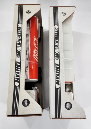 Vtg Nylint Coca Cola GMC 18 Wheeler Tanker Truck Steel Tractor Trailer Lot x2 - Picture 9 of 9