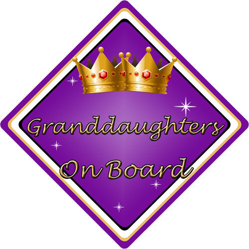 Baby an Bord Autoschild ~ Enkelinnen an Bord ~ lila - Bild 1 von 5