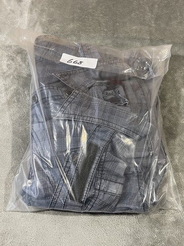 Fusai Shirt Mens Extra Large Blue Long Sleeve Snap Button Up Pockets Zip Patch - Picture 16 of 16