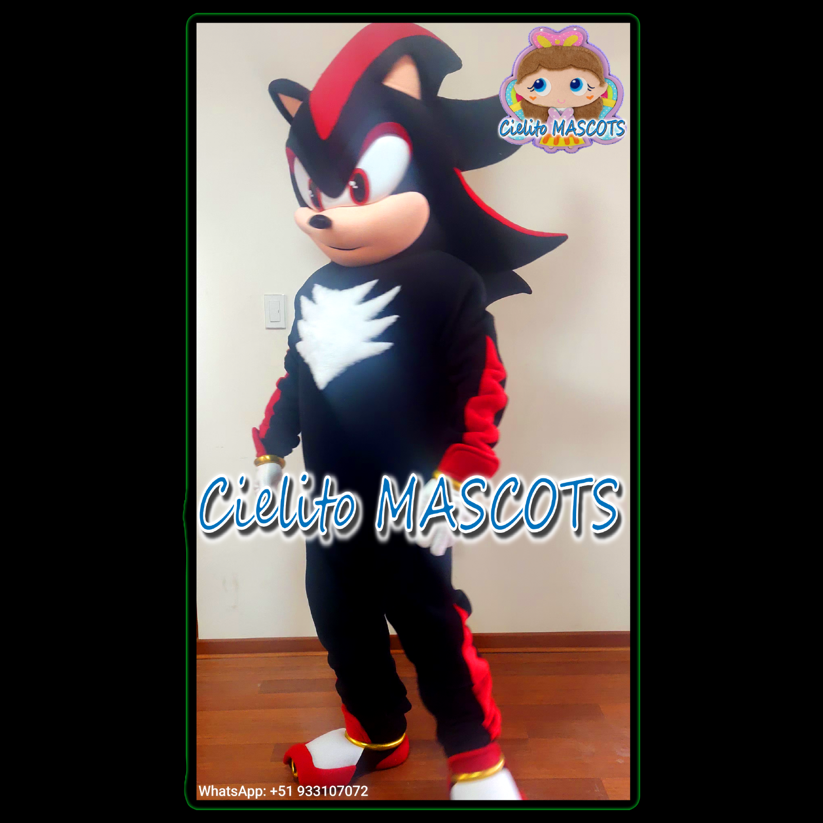 Shadow of Sonic Mascot Costume cosplay botarga halloween cartoon Cielito MASCOTS