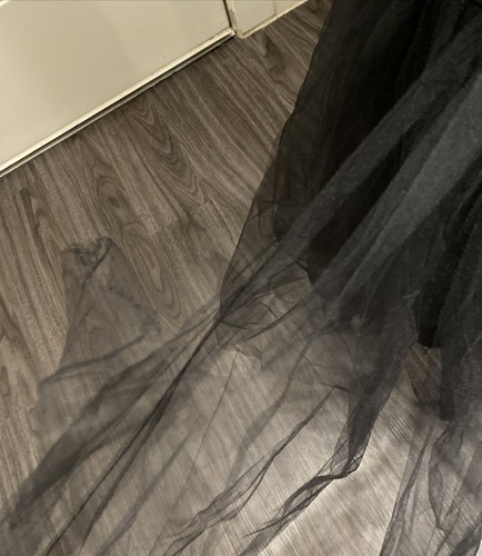 Vestido Vintage Abs by Allen Schwartz Negro Tul Sin Tirantes Talla 10 - Imagen 7 de 17