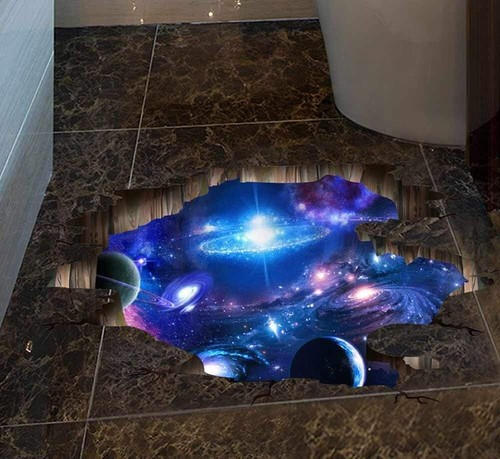 Milky Way 3D Galaxy Wall Stickers - Waterproof Kids Room Decals - 2 Piece Set - Picture 4 of 11