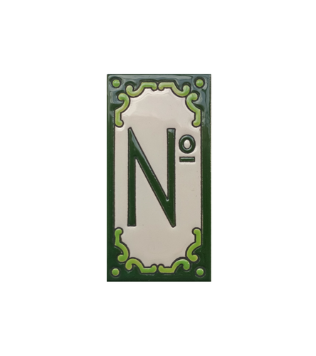 Jacho Green Hand-painted Ceramic Green Number Tiles 11 x 5.5 cm & Metal Frames - Picture 9 of 25