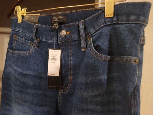 Banana Republic Herren Skinny Fit Stretch Jeans in dunkler Waschung Gr. 32 x 36 ~ NEU - Bild 12 von 13