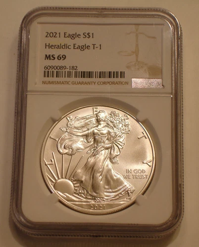 2021 T-1  American Eagle Silver Dollar NGC MS 69  superb Gem BU