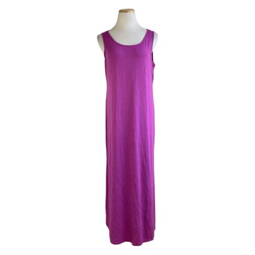 J Jill Dress Size Medium Petite PM NEW Purple Sleeveless Knit Stretch Rayon Maxi