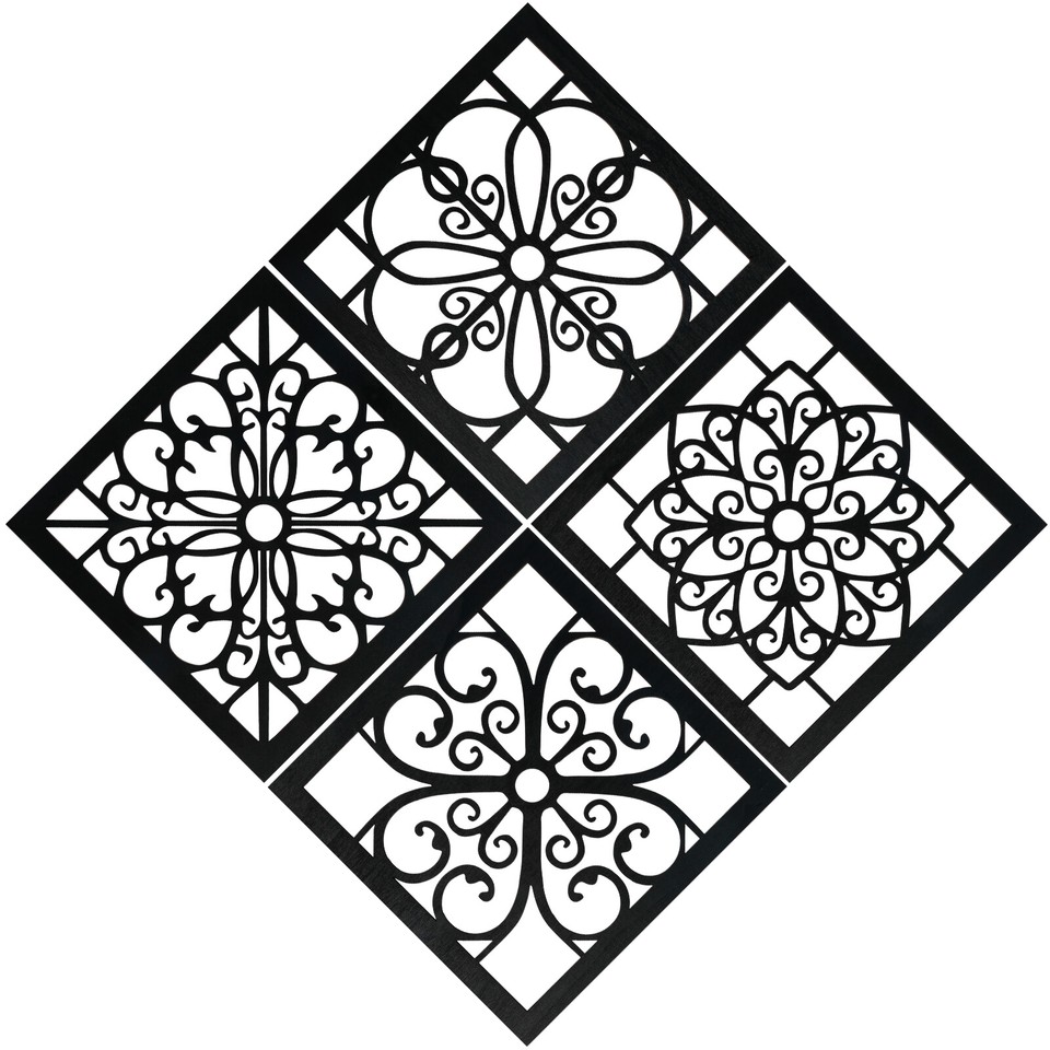 4Pcs Rustic Wall Decor Wooden Round/Square Wall Hanging Art Exquisite