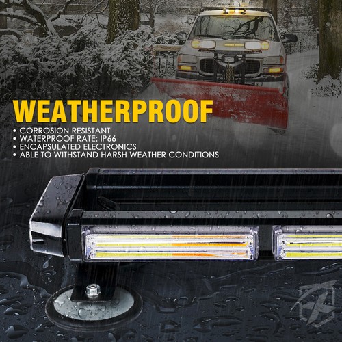 White Amber Warning strobe light bar LED Rooftop Emergency Flash hazard lamps - Bild 5 von 7