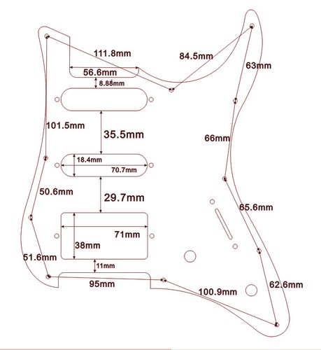 3 Ply Black Pickguard Guitar Parts For Yamaha Pacifica EG 112 Pac112V Guitar - Picture 6 of 6