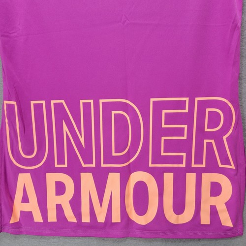 Under Armour Shirt Girls YL Hot Pink Loose Fit Spellout Athletic Long Sleeve - Picture 7 of 15